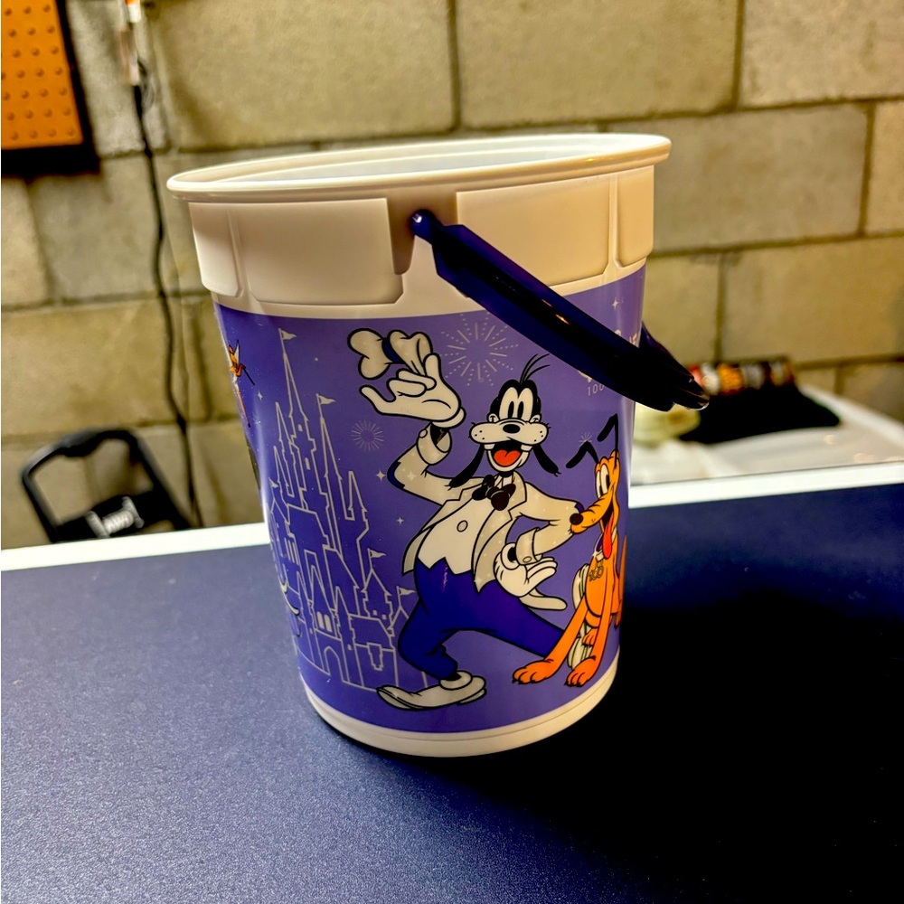Disney 100th anniversary popcorn bucket.